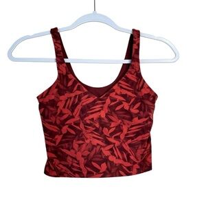 Lululemon Align Cropped Tank Top Spray Leaf Fireside Red Multi 2